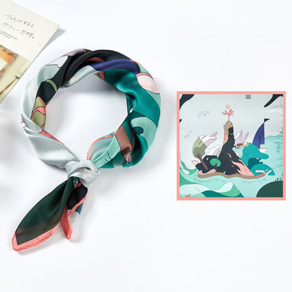 Printed Silk Satin Scarf & Shawl – Soft, Stylish, Versatile