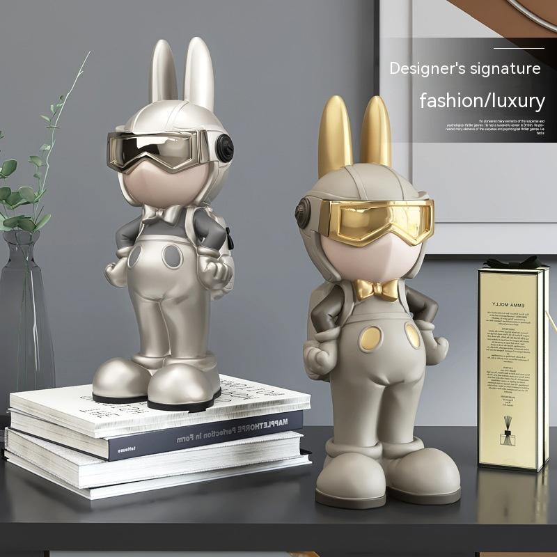 Elegant Rabbit Sculpture – Luxury Living Room Home Décor Ornament
