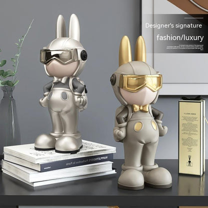 Elegant Rabbit Sculpture – Luxury Living Room Home Décor Ornament