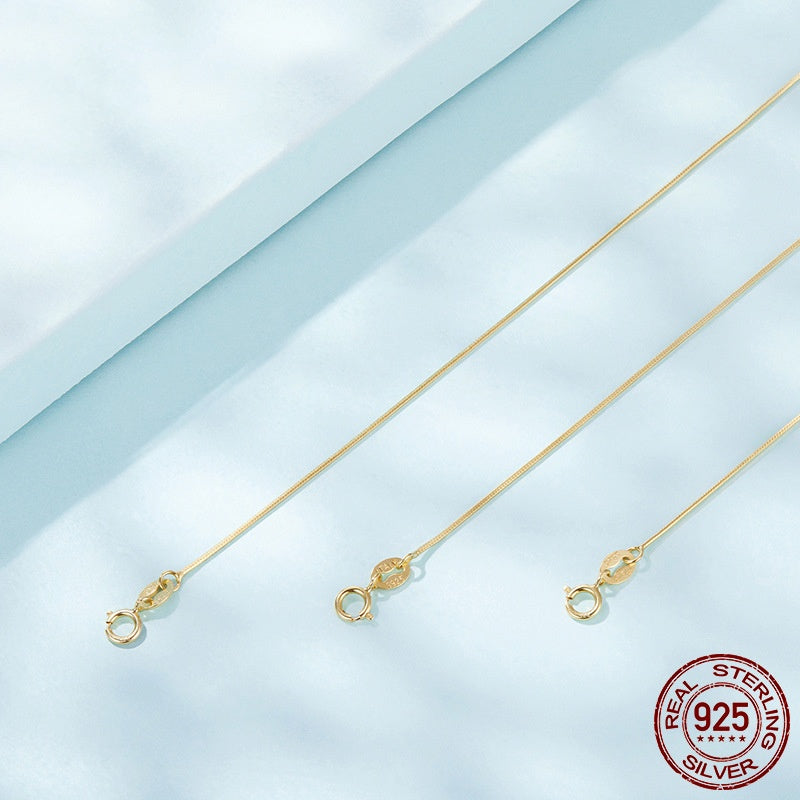 S925 Silver Necklace – Gold/Silver Plated, Snake Chain