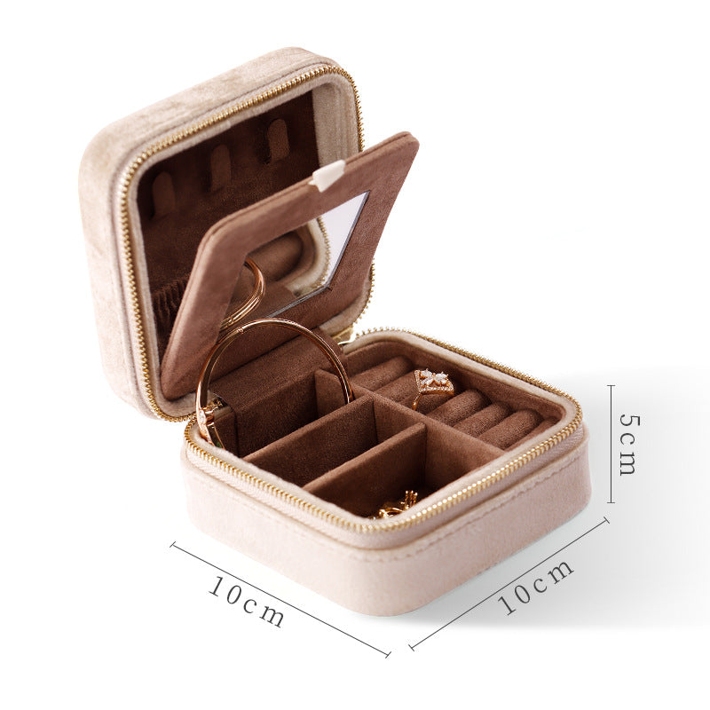 Luxury Flannel Travel Jewelry Organizer – Portable Case for Rings & Earrings