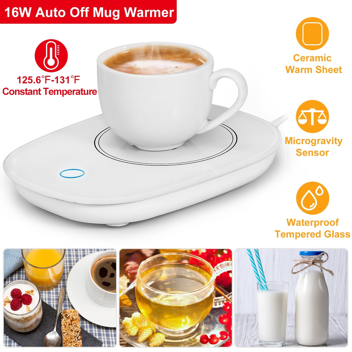 Coffee Mug Warmer – Auto Shut-Off USB Heater for Home & Office