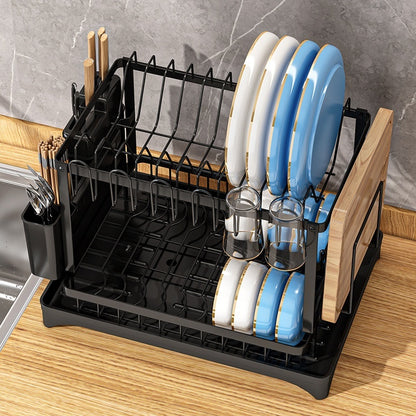 Elegant Multi-Functional Kitchen Organizer Cabinet for Bowls, Plates & Utensils
