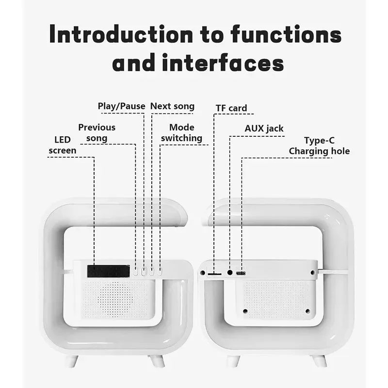 Bluetooth Speaker BT-3401 – Wireless Charger, Clock & Ambient Light