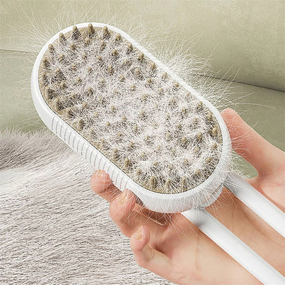 3‑in‑1 Electric Pet Grooming Brush – Steam Spray Hair Removal & Massage for Cats & Dogs
