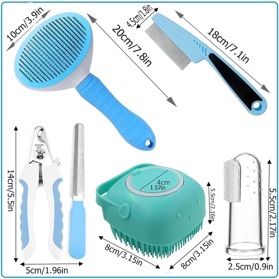 Complete 7-Piece Pet Grooming Kit – Self-Cleaning Brush & Professional Home Care Tools