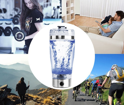 USB Rechargeable Electric Protein Shaker Bottle – Automatic Mixer for Protein, Milk & Coffee