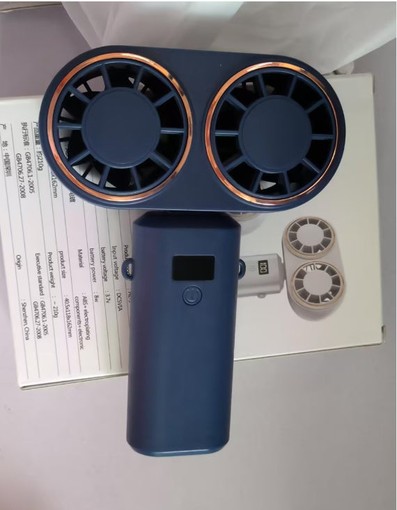 USB Rechargeable Foldable Neck Fan | Portable Handheld Mini Fan 5-Speed With LED Display