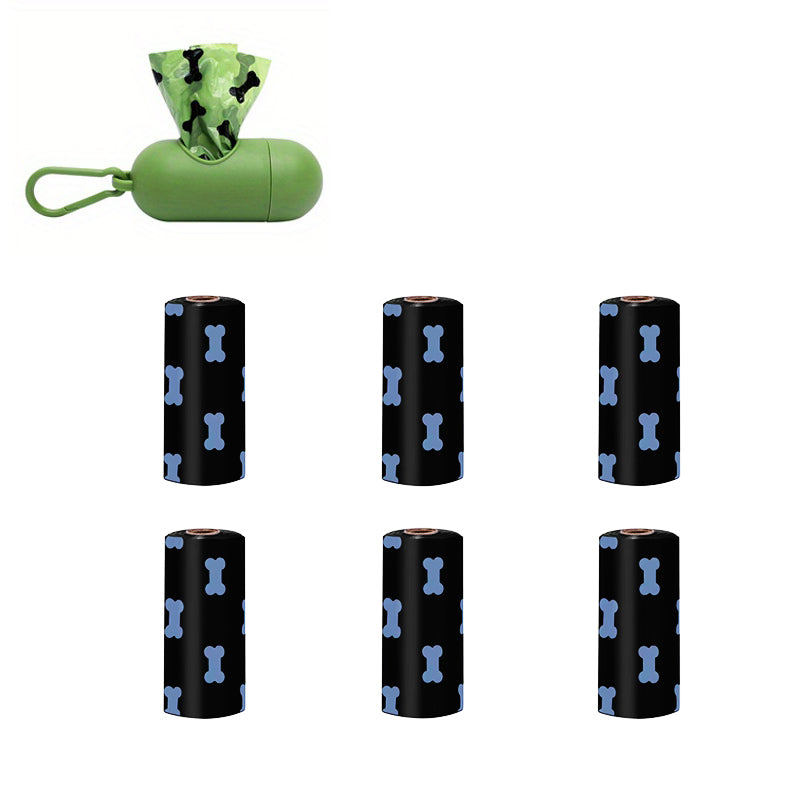 🌿 Eco-Friendly Biodegradable Dog Poop Bags – 6 Rolls with Dispenser, Leak-Proof & Thick