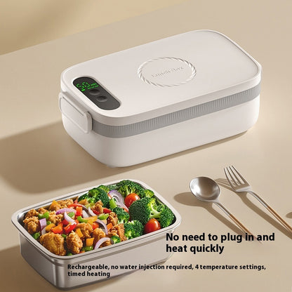Smart Wireless Heated Lunch Box – Portable, Rechargeable & No-Water Heating