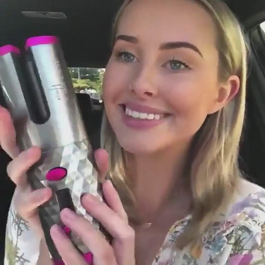 Cordless Automatic Hair Curler – Ceramic Rotating Curling Iron with LCD Display | Fast Heat, Easy Waves for Women
