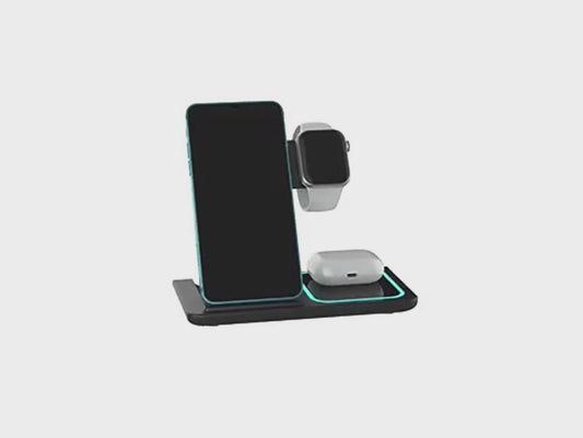 Virelia 3-in-1 Foldable Wireless Charging Station – Fast 15W Charging for iPhone, Apple Watch & AirPods