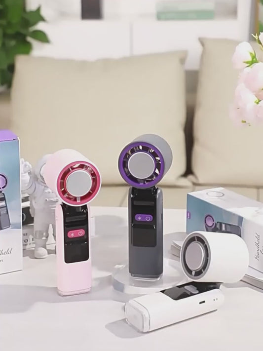 Portable Handheld Turbo Cooling Fan – Mini Ice Sensation High-Speed USB Rechargeable Fan with Digital Display for Camping, Travel & Outdoor Activities