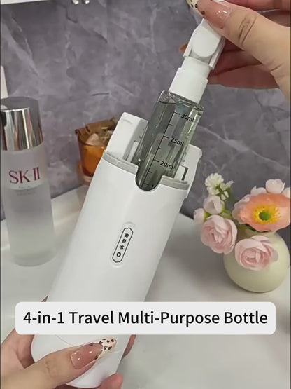 4-in-1 Travel Dispenser Bottle – Leakproof Portable Container for Toiletries & Perfume