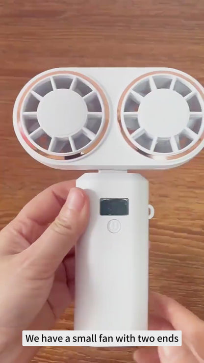 USB Rechargeable Foldable Neck Fan | Portable Handheld Mini Fan 5-Speed With LED Display