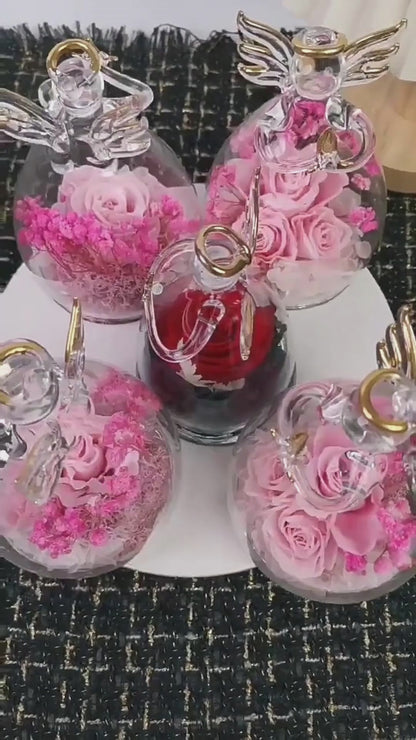 Eternal Angel Rose Glass Dome Gift Box – A Timeless Symbol of Love