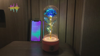 Preserved Flower LED Night Light – Romantic Glass Dome Gift