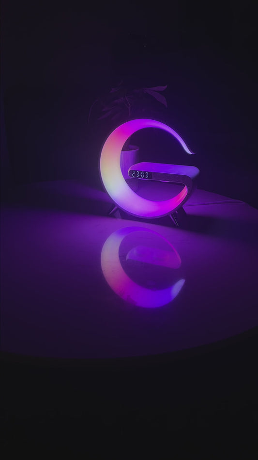 Virelia AuraGlow™ Lamp – Smart Ambient Light with Wireless Charging & Bluetooth Sound