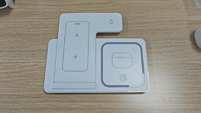 Virelia 3-in-1 Foldable Wireless Charging Station – Fast 15W Charging for iPhone, Apple Watch & AirPods